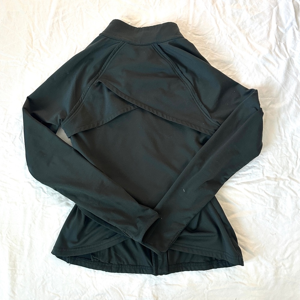 Fabletics Forest Green Sports Jacket Fittef Size Small - Picture 3 of 7
